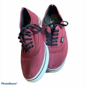 VANS MAROON RED FLAT SNEAKER SHOES WOMENS SZ 7.5